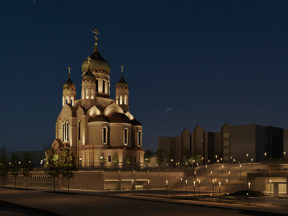 архитектурная подсветка кафедрального собора владивосток